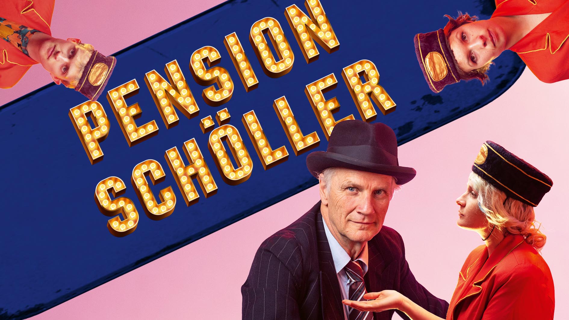 Werbebild des Burgtheatersommers Roßlau 2022 für Pension Schöller
